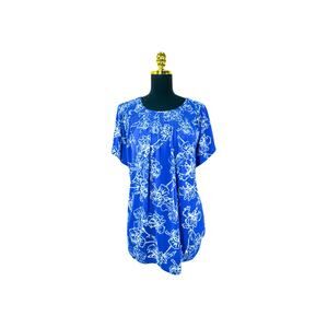 Style & Co Blue Pleated Scoop Neck Top - Size XXL